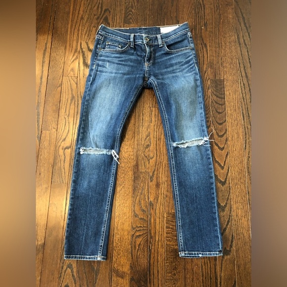 Rag & Bone Women’s 26 Tomboy Distressed Burnley Wash Mid-Rise Skinny Jeans- EUC! - Picture 5 of 15